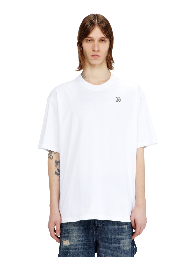 DIESEL メンズ Tシャツ T-BOGGY-V2 ディーゼル トップス カットソー・Tシャツ ホワイト ブラック【送料無料】