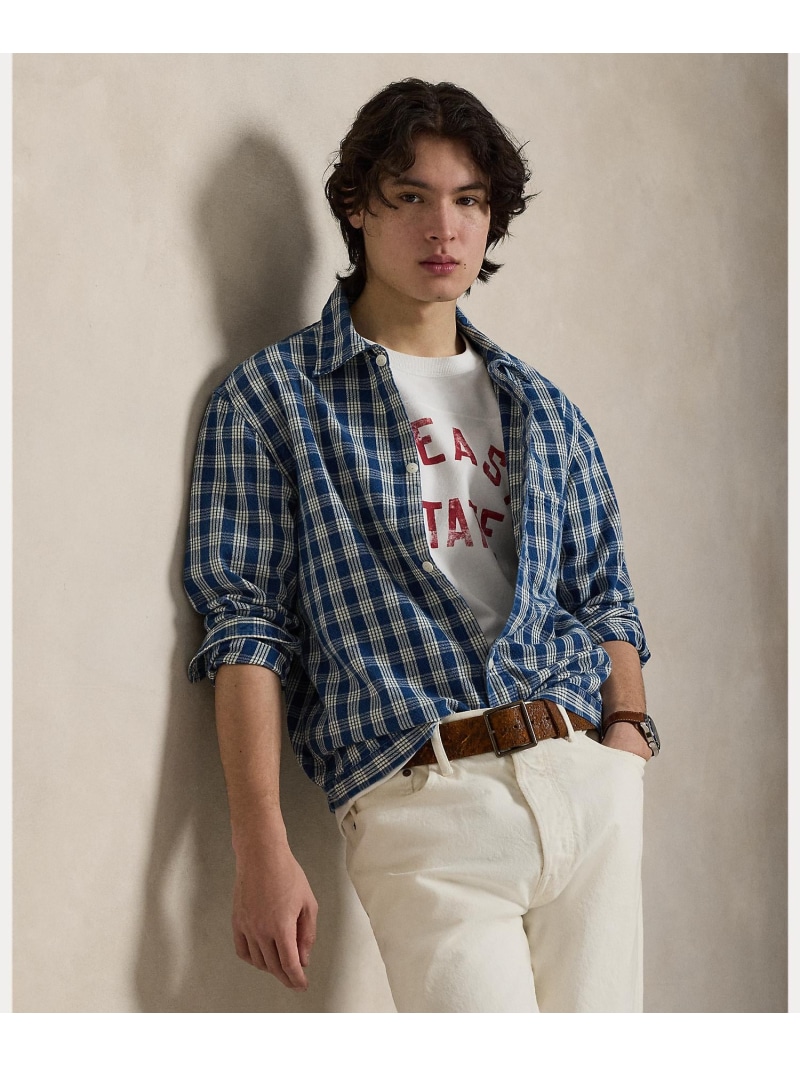 POLO RALPH LAUREN クラシック フィット チェック オックスフォード オーバーシャツ ラルフローレン トップス シャツ・ブラウス ベージュ【送料無料】｜ Fashion Men