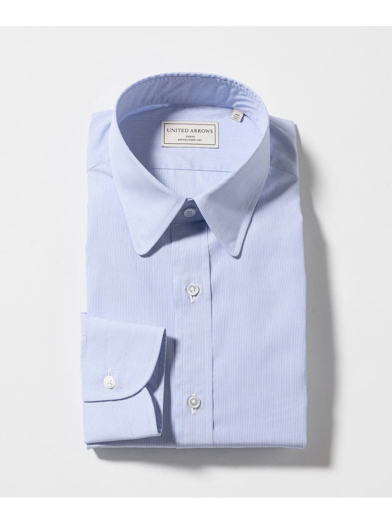 UNITED ARROWS ALBINI ピンストライプ ラウンド レギュラーカラーシャツ ユナイテッドアローズ トップス シャツ・ブラウス ブルー【送料無料】