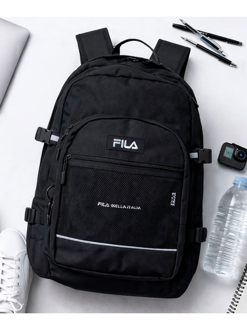 FILA FILA/(U)マルチ入れもの\u0026カラビナ付き添い人うしろ側風呂敷き包み アウト填まる 御徒面子 背嚢・うしろ側風呂敷き包み 黒いこと【貨物輸送無料】