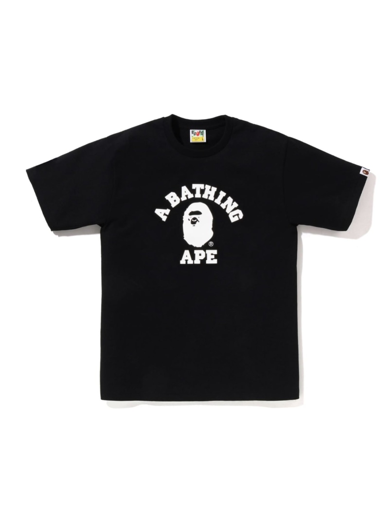 A BATHING APE CRYSTAL STONE EYE COLLEGE TEE ア ベイシング エイプ トップス カットソー・プルオーバー 黄色 白いこと サクラ色 緑であること 米国海軍 黒いこと 薄墨色【貨物輸送無料】