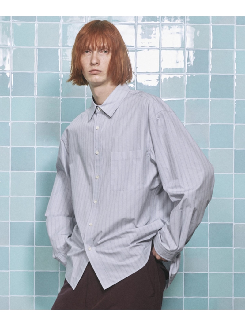 MAISON SPECIAL 120/2 Suvin Cotton Typewriter Prime-Over Shirt メゾンスペシャル トップス シャツ・ブラウス グレー ブラック ホワイト【送料無料】｜ Fashion Men