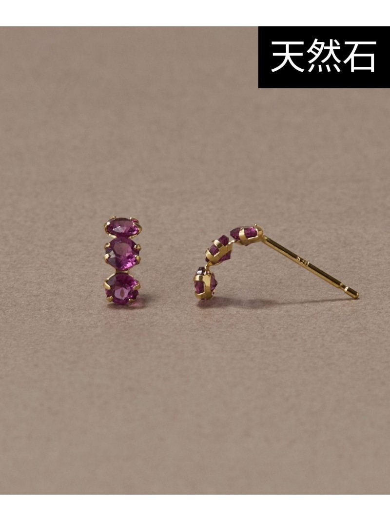 JUPITER 【K10】天然石フープピアス ロードライトガーネット ジュエルアディクト 付属品・ウオッチ ピアス 赤いこと【貨物輸送無料】