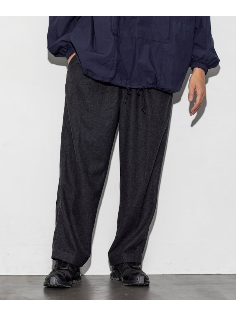 【SALE／50%OFF】HINSON ウールダブルスラックス 25AW フリークスストア パンツ スラックス・ドレスパンツ グレー ブラック【RBA_E】【送料無料】