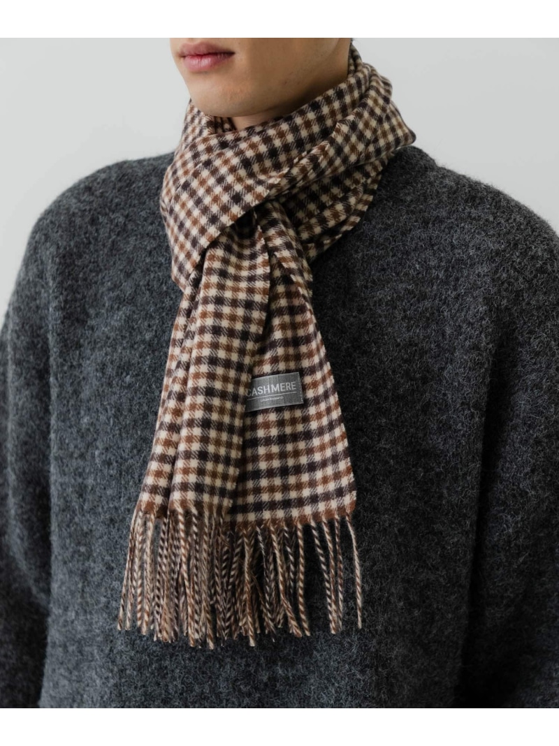 【SALE／50%OFF】URBAN RESEARCH チェックカシミヤマフラー アーバンリサーチ ファッション雑貨 マフラー・ストール・ネックウォーマー レッド ブラック ネイビー イエロー ブラウン【RBA_E】【送料無料】