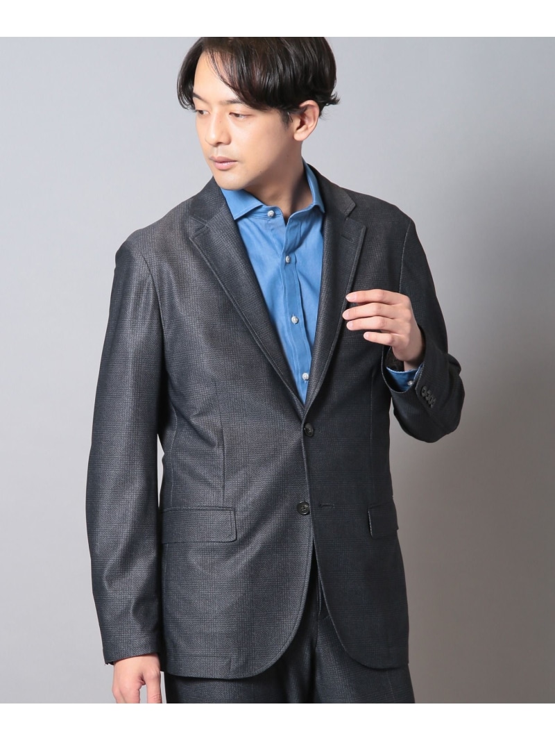 MEN'S BIGI <イージーケア>プリントテーラードジャケット(セットアップ対応) メンズ ビギ ジャケット・アウター テーラードジャケット・ブレザー ネイビー グレー【送料無料】| Fashion Men
