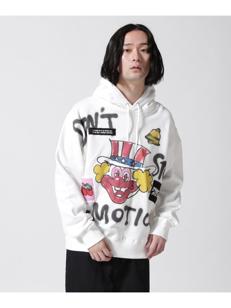 ROYAL FLASH Guernika/ゲルニカ×JUGGLER/JUGGLER Paint Parka (ピエロ) ロイヤルフラッシュ トップス パーカー・フーディー ホワイト【送料無料】