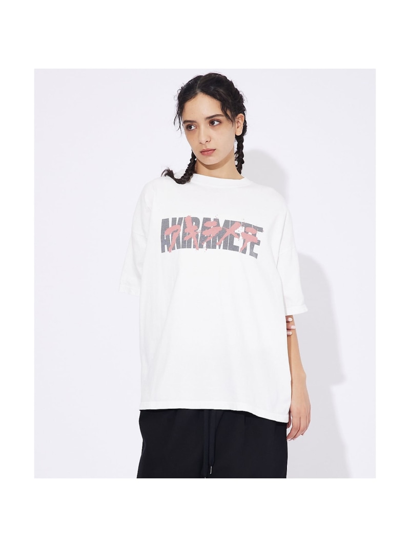 ABAHOUSE LASTWORD 【REMI RELIEF / レミ レリーフ】 AKIRAMETE MESSAG アバハウス トップス カットソー・Tシャツ ホワイト ブラック【送料無料】