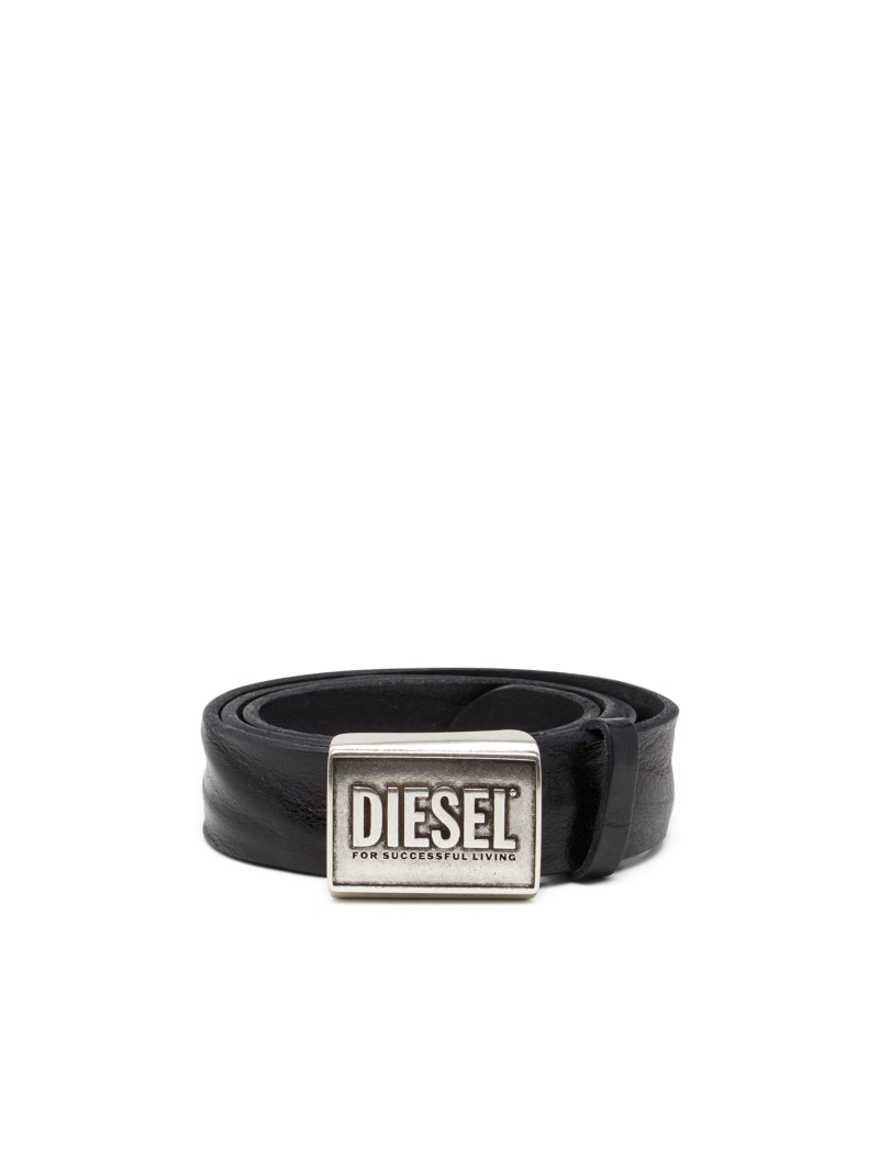 DIESEL メンズ レザーベルト DIESEL LOGO B-METAL BISCOTTO ディーゼル ファッション雑貨 ベルト ブラック【送料無料】