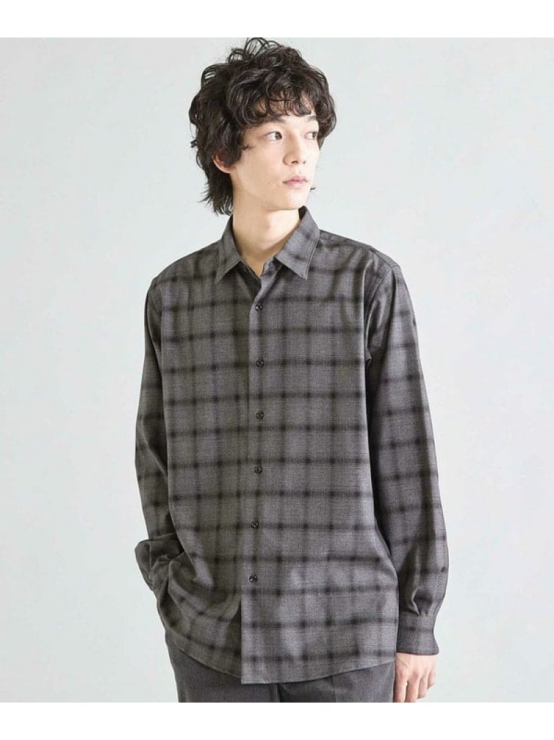 【SALE／30%OFF】UNION STATION トロピカルチェックシャツ メンズ ビギ トップス シャツ・ブラウス ブルー グレー【RBA_E】【送料無料】