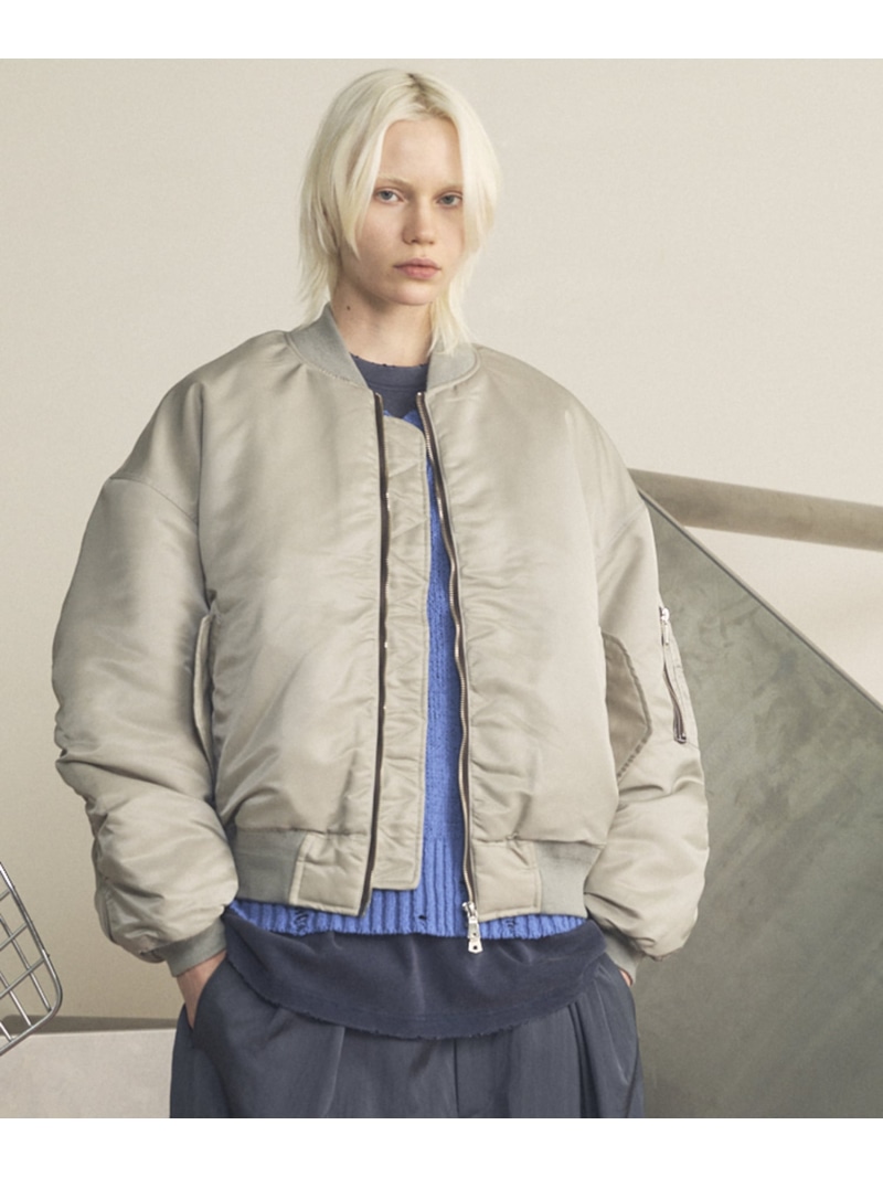 MAISON SPECIAL Prime-Over Nylon MA-1 Bomber Jacket メゾンスペシャル ジャケット・アウター MA-1 グリーン ブラック ベージュ【送料無料】