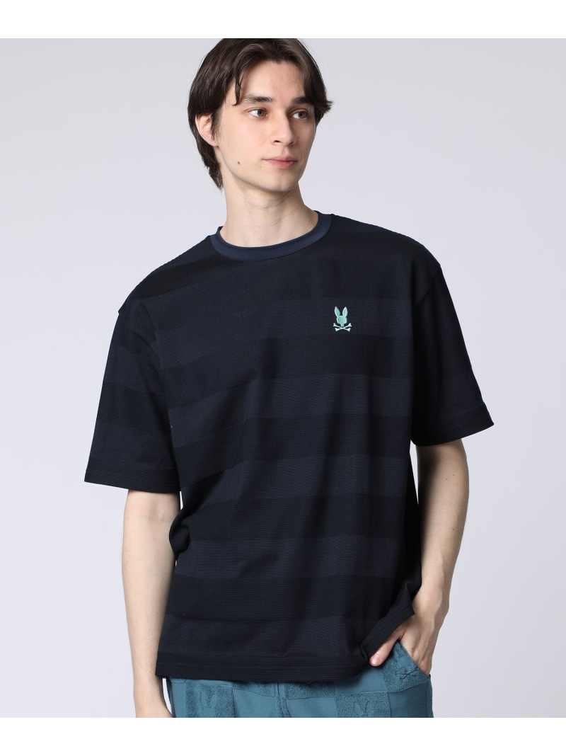 Psycho Bunny リンクスニット ボーダー Tシャツ サイコバニー トップス カットソー・Tシャツ イエロー ブラック ネイビー【送料無料】