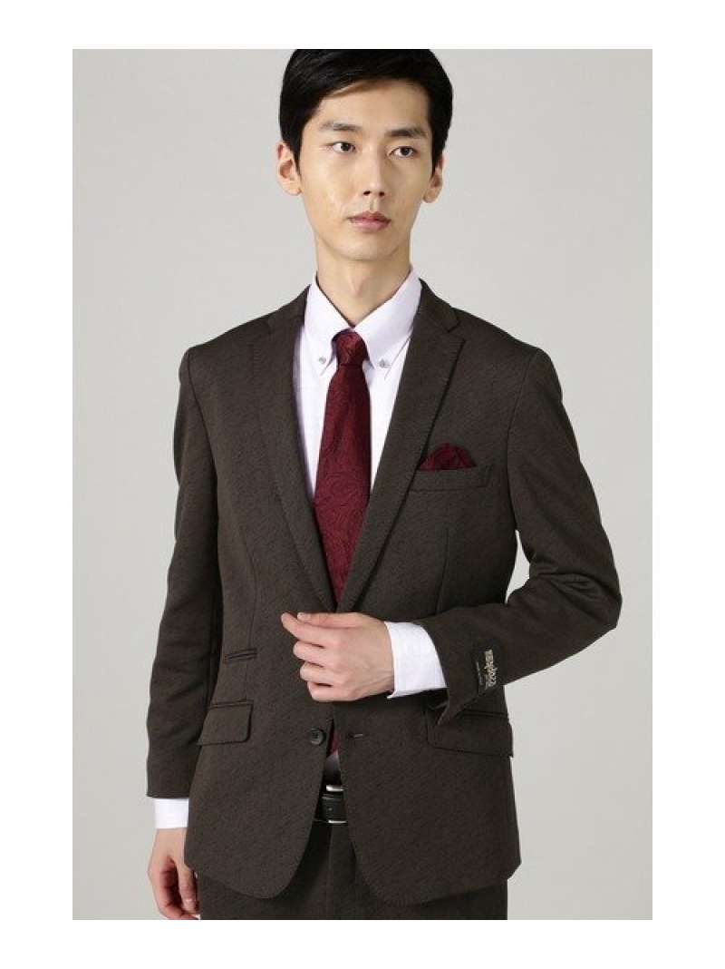【SALE／50%OFF】HIGH STREET HIGH STREET∴ナイロンジャガードストレッチジャケット トルネードマート ジャケット・アウター テーラードジャケット・ブレザー ネイビー ブラウン【RBA_E】【送料無料】