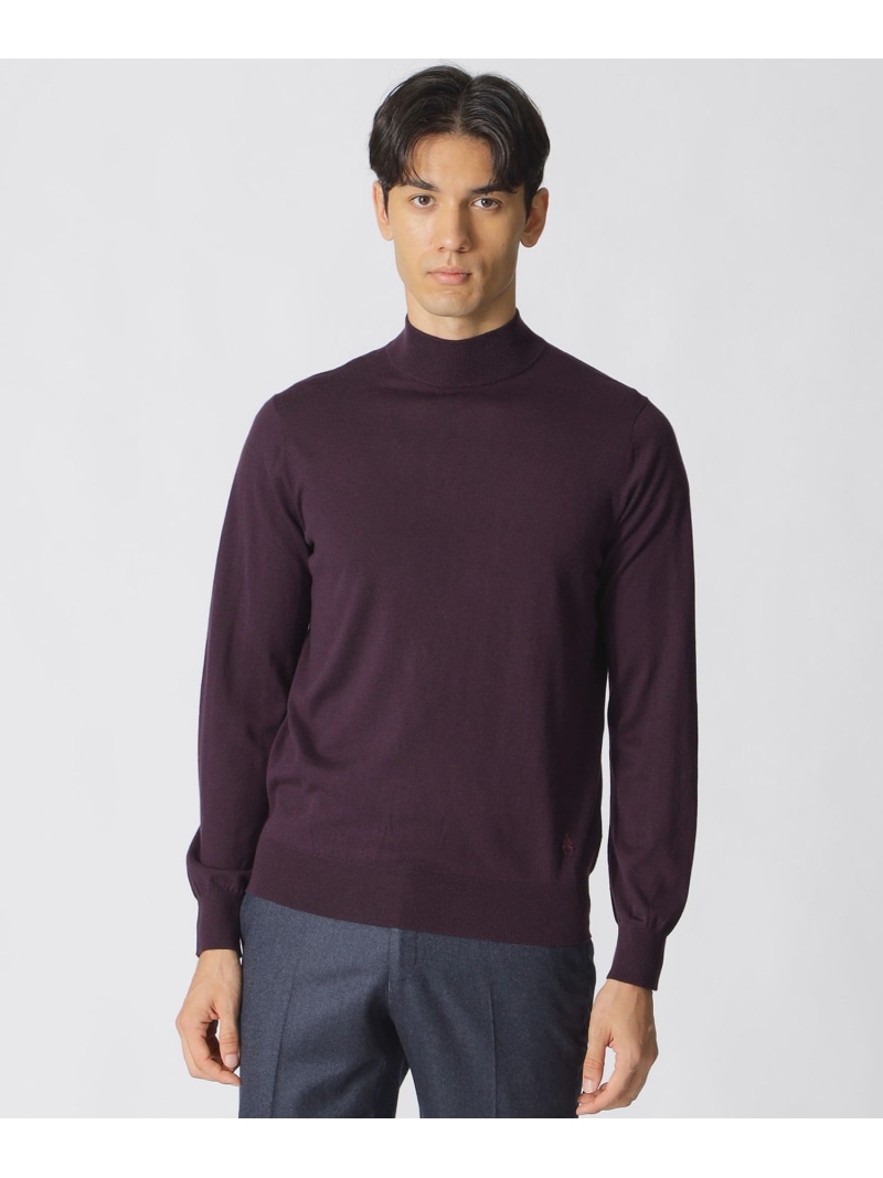 【SALE／28%OFF】Paul Stuart 【ウォッシャブル】【WEB・一部店舗限定】コットン ウールハイネックセーター ポール・スチュアート トップス ニット ブラウン パープル ホワイト ネイビー【RBA_E】【送料無料】