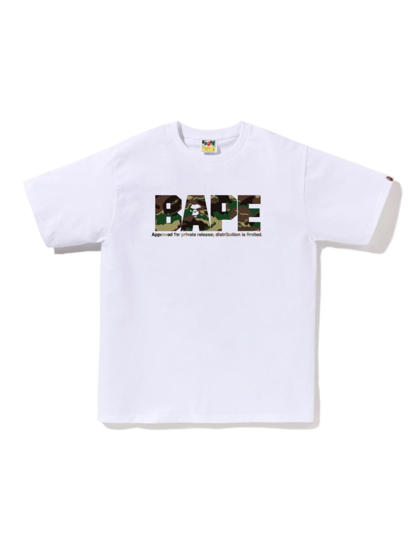 A BATHING APE GLITCH WOODLAND CAMO ARMY BAPE TEE ア ベイシング エイプ トップス カットソー・Tシャツ ホワイト【送料無料】