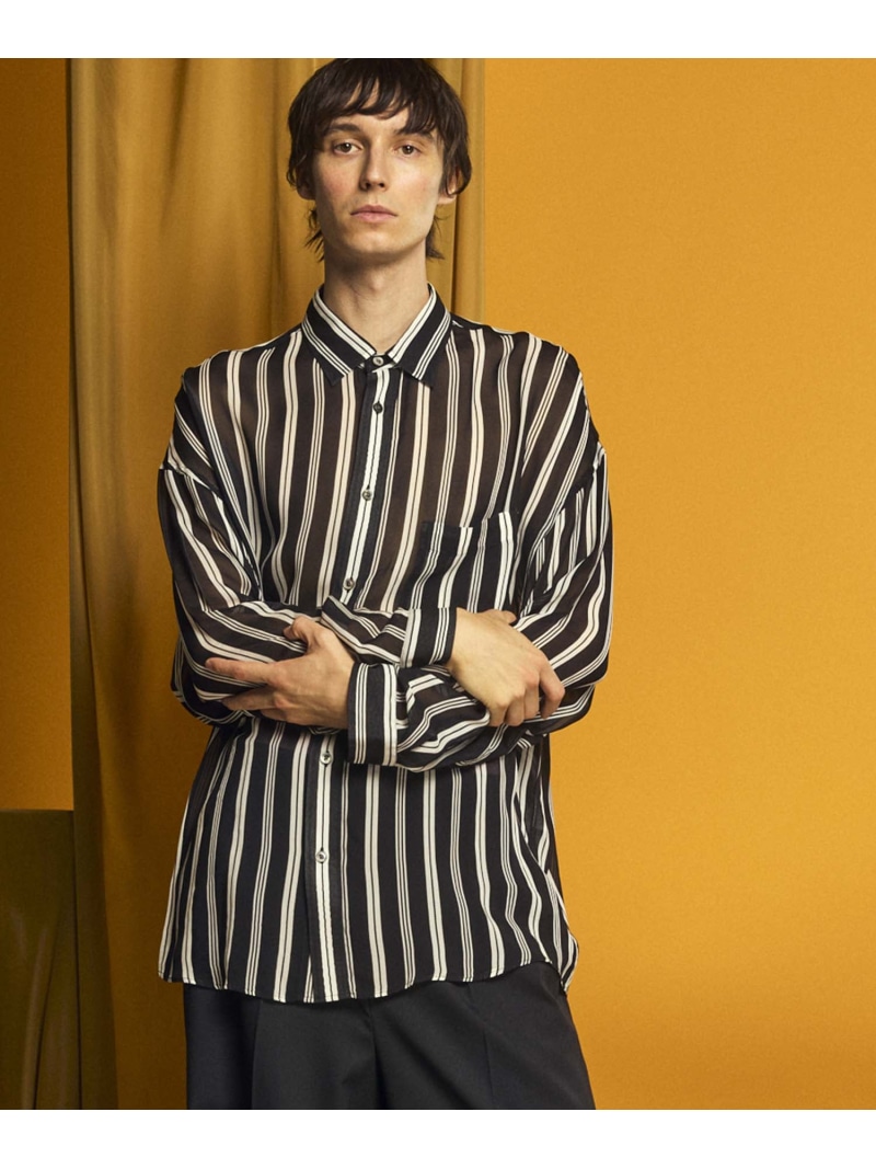 MAISON SPECIAL 【Italian Dead Stock Fabric】Prime-Over Regular Collar Shirt メゾンスペシャル トップス シャツ・ブラウス ブルー ベージュ ピンク ネイビー ブラック グレー ブラウン グリーン オレンジ ホワイト【送料無料】