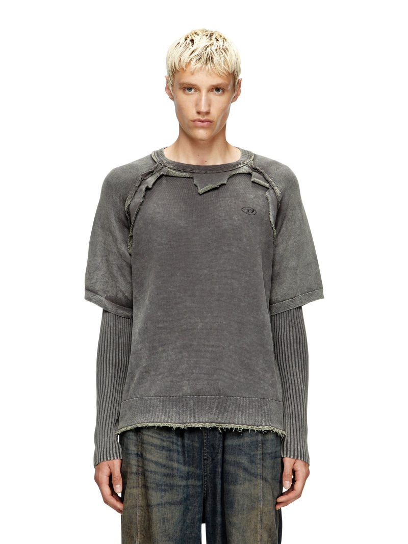 【SALE／40%OFF】DIESEL メンズ プルオーバートップ K-PETRO ディーゼル トップス ニット グレー【RBA_E】【送料無料】