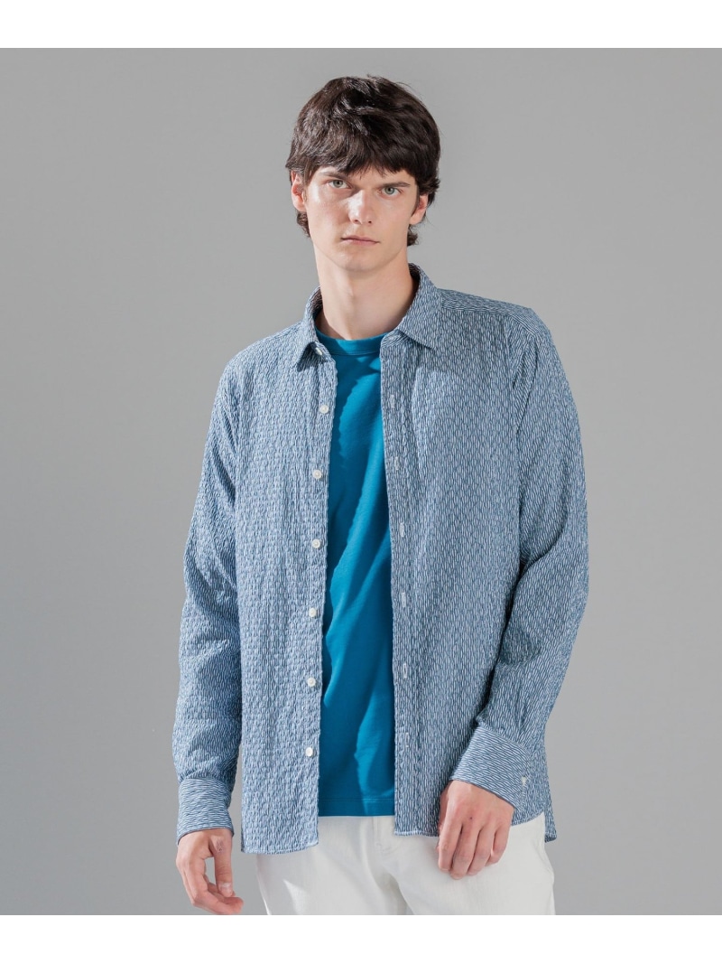 JOSEPH HOMME トライジャガード ストライプ ストレッチ レギュラーカラーシャツ ジョゼフ オム トップス シャツ・ブラウス ベージュ ブラック ブルー【送料無料】