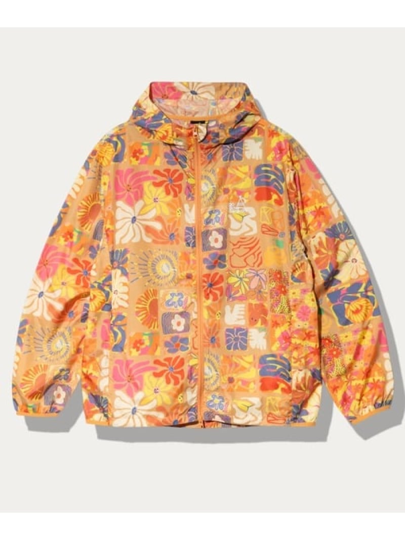 go slow caravan マイクロ上唇目立っちゃぶるパーカーJKT (MENS) ゴースローキャラバン ジャケット・アウター 上衣・前掛け 青み オレンジ色【貨物輸送無料】