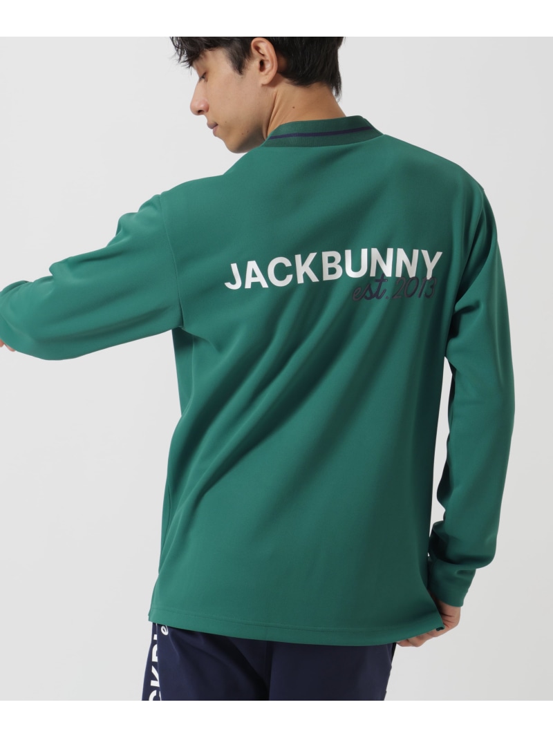 Jack Bunny!! Octaダブルカノコ長袖モックネック ジャックバニー トップス 余分の物のトップス 米国海軍 緑であること 白いこと【貨物輸送無料】