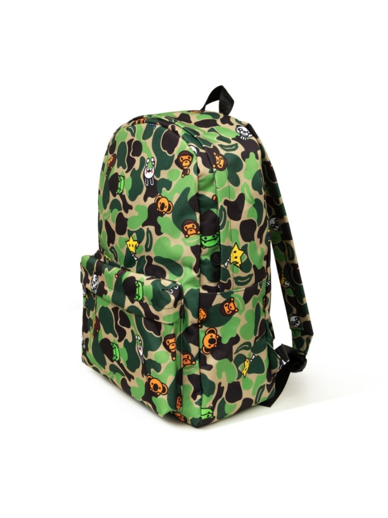 A BATHING APE BABY MILO LARGE BACKPACK #1 ア ベイシング エイプ 御徒面子 背嚢・うしろ側容器に並べる さくら色 白いこと 緑であること【貨物輸送無料】