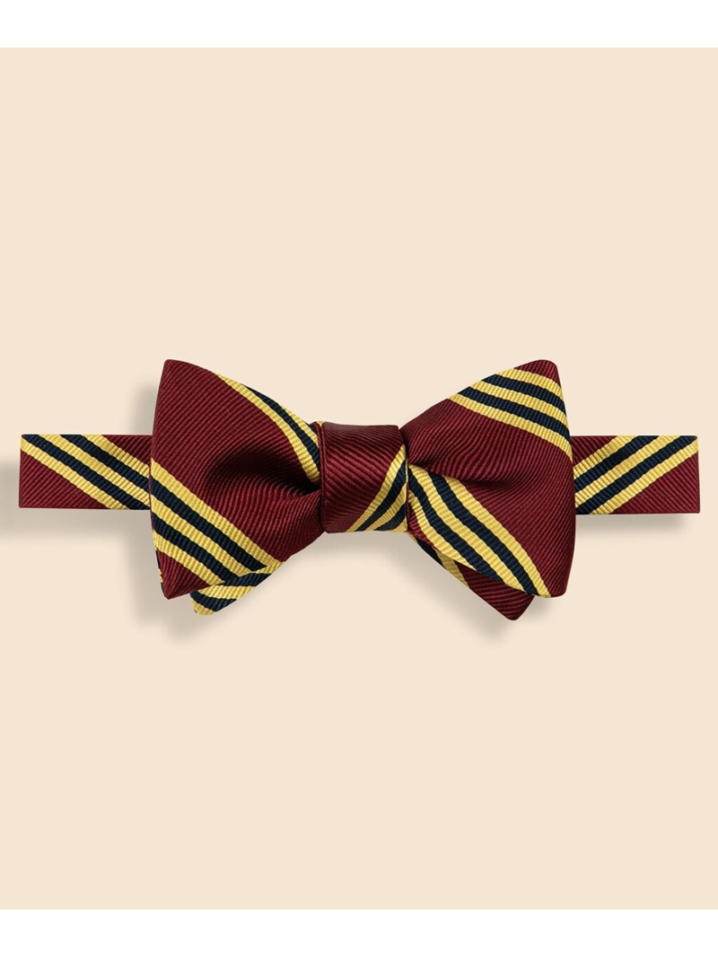 BROOKS BROTHERS シルク BB#1ストライプ レップボウタイ Made in USA ブルックス ブラザーズ スーツ・フォーマル ネクタイ・蝶ネクタイ グリーン イエロー【送料無料】