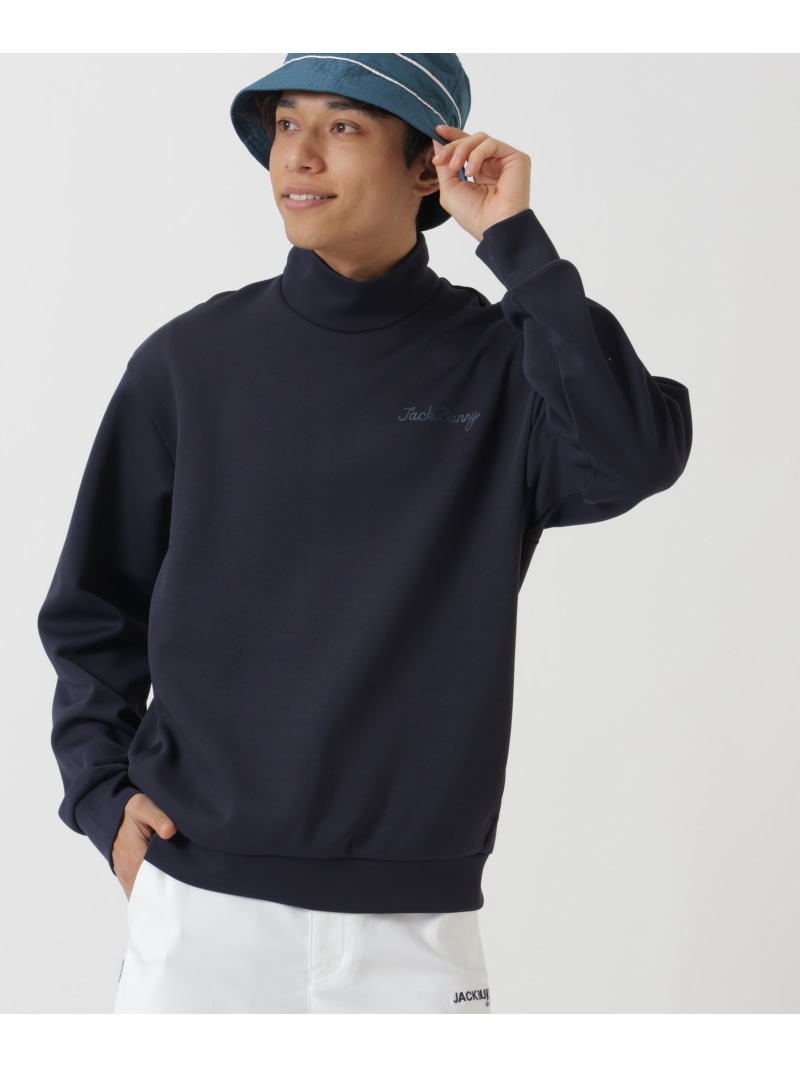 Jack Bunny!! PEダンボール長袖モックネック ジャックバニー トップス スウェット・トレーナー 米国海軍 青み 薄墨色【貨物輸送無料】