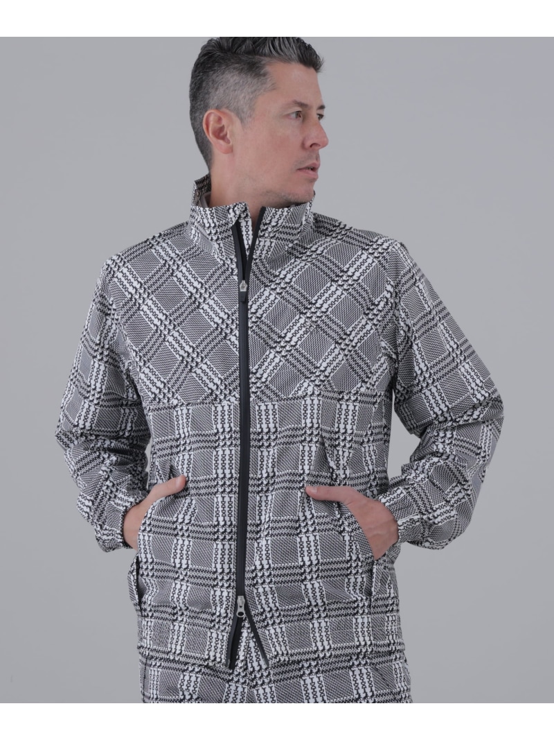 St ANDREWS ホースビットチェックレインブルゾン (MENS) セントアンドリュース ジャケット・アウター レインコート ホワイト【送料無料】