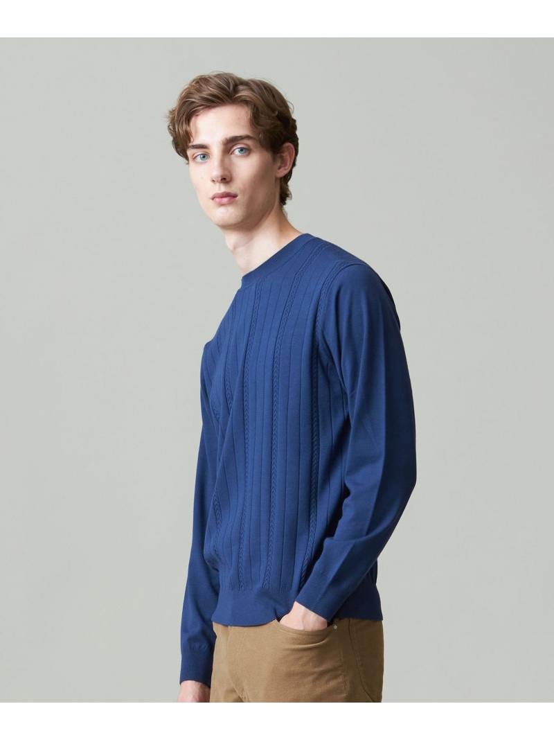 【SALE／30%OFF】J.PRESS 【直線コース性 / イージーケア】【FLEX YARN】クルーネックニット ジェイ押しつける トップス 編み物 黒いこと 薄墨色 青色【RBA_E】【貨物輸送無料】 トップス-ニット・セーター-メンズファッション