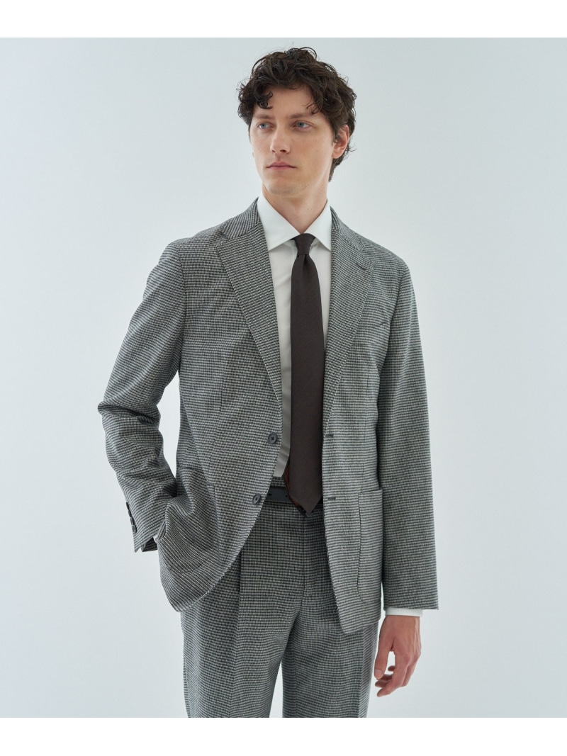 ESTNATION ESTNATION / ストレッチサキソニー ハウンドトゥース セットアップ2B上衣 エストネーション ジャケット・アウター 余分の物のジャケット・アウター 薄墨色【貨物輸送無料】