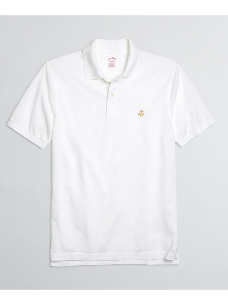 BROOKS BROTHERS スーピマコットンストレッチ ピケ GFロゴタイプ スポーツシャツ Original Fit ブルックス ブラザーズ トップス スポーツシャツ 白いこと 黒いこと 米国海軍【貨物輸送無料】