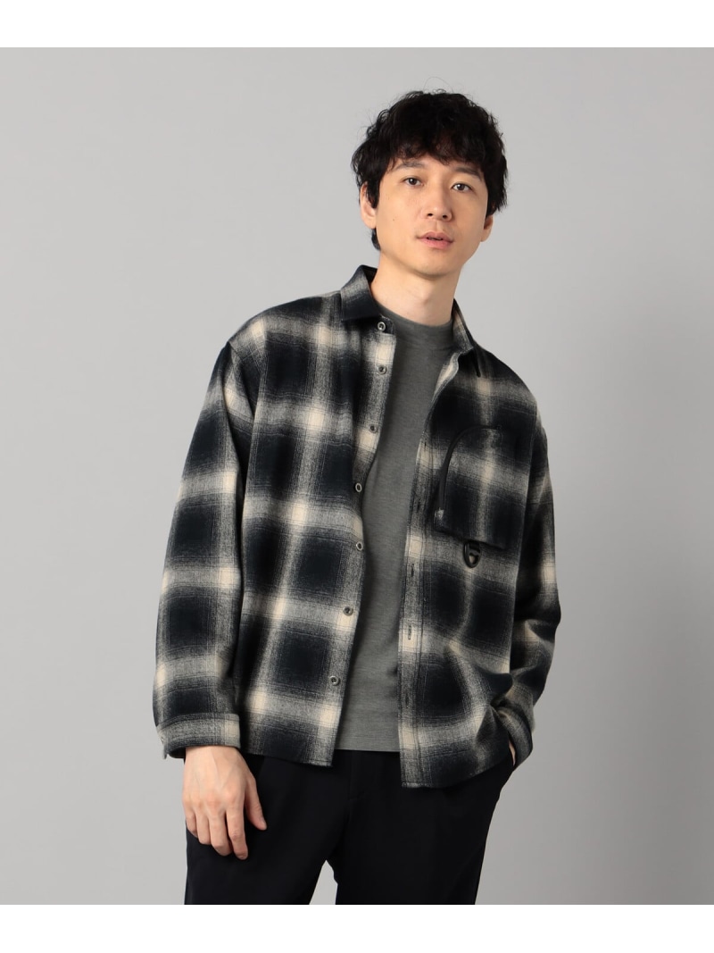 【SALE/40%OFF】β MEN オンブレ-チェック柄 シ ャツ コムサメン トップス シャツ・ブラウス ブラック ネイビー【RBA_E】【送料無料】