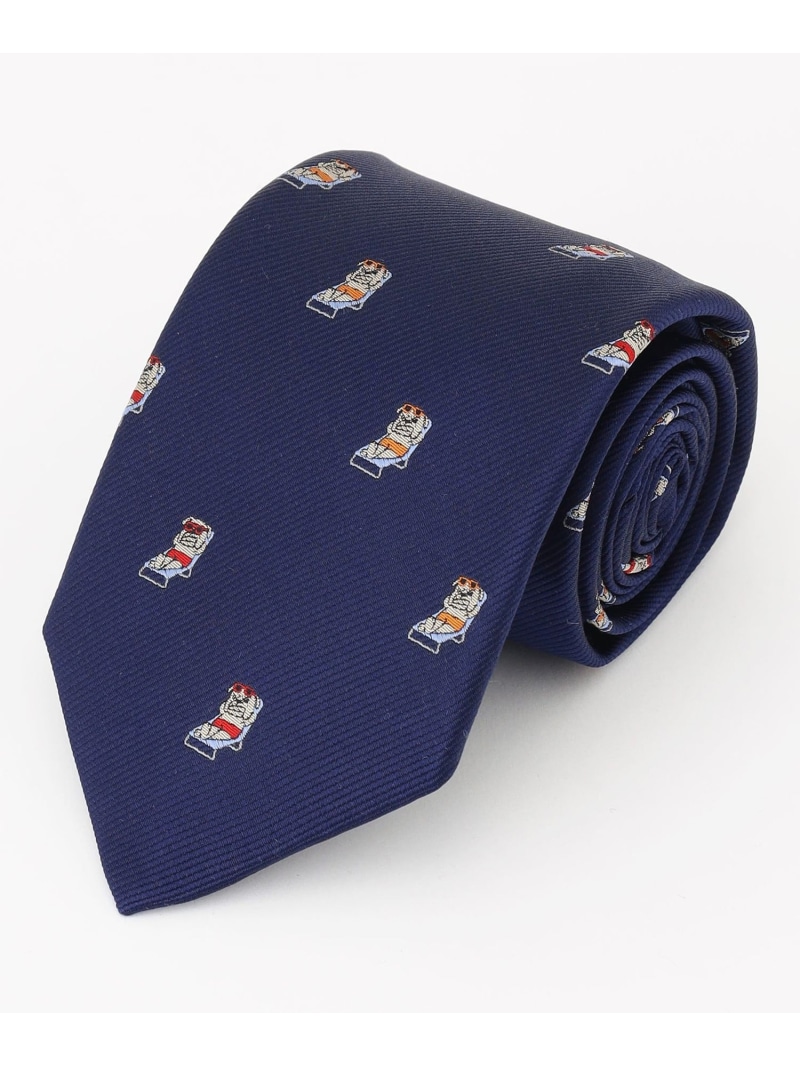 J.PRESS 【JOKE TIE COLLECTION】ハンサムダンビーチベッド ネクタイ ジェイプレス スーツ・フォーマル ネクタイ・蝶ネクタイ ネイビー【送料無料】