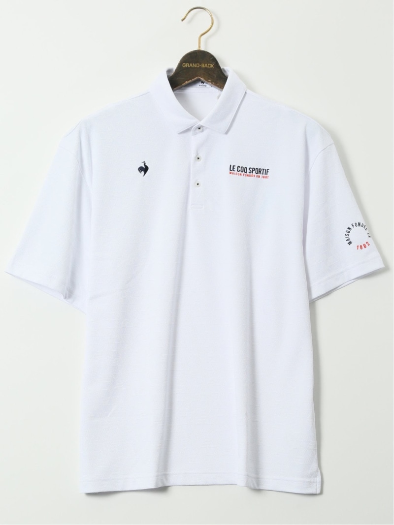 GRAND-BACK 【大きいサイズ】ルコックスポルティフ ゴルフ/le coq sportif GOLF トライアングルジャガード 半袖 ポロシャツ タカキュー トップス ポロシャツ ブルー ホワイト【送料無料】