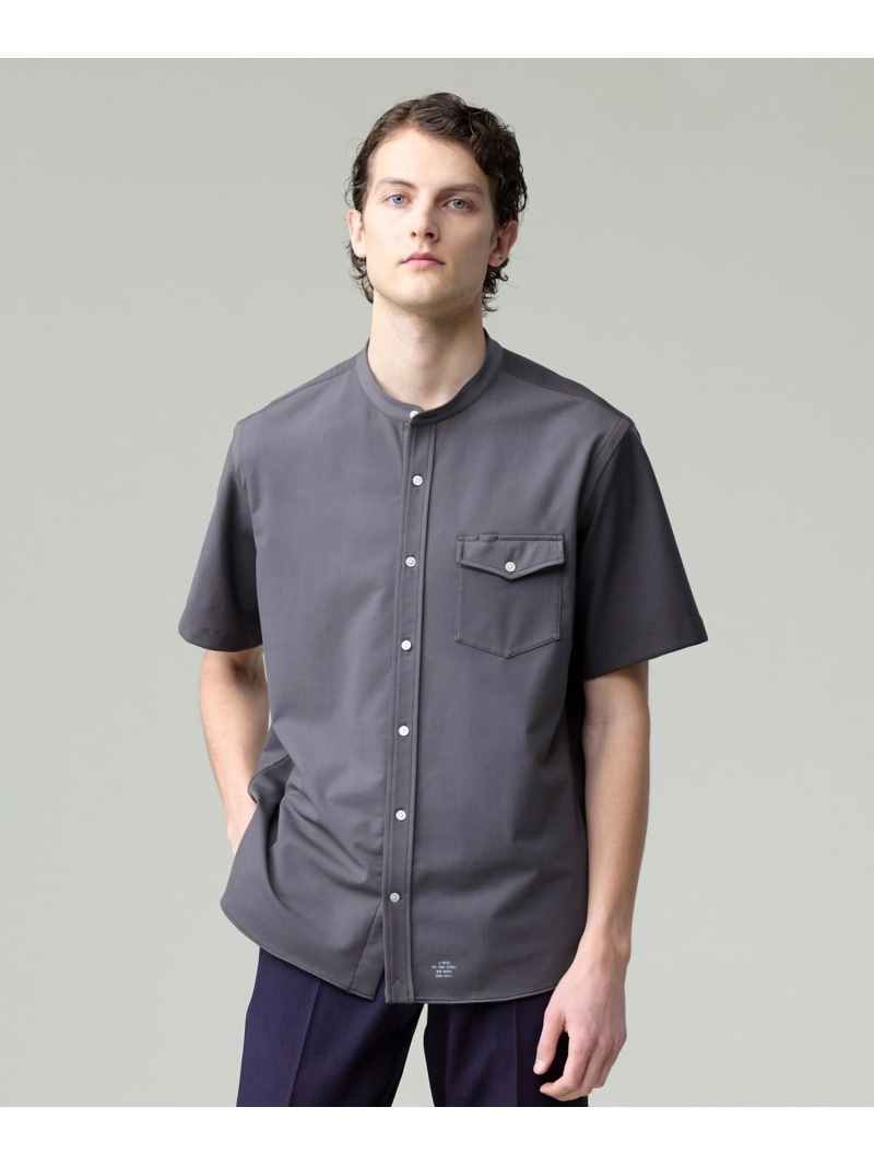 J.PRESS 驚異的な機能性!【接触冷感 / UVカット / ストレッチ / 高通気性 / 防シワ】【MECHANICAL】ジャージーバンドカラー シャツ ジェイプレス トップス シャツ・ブラウス グレー グリーン ホワイト【送料無料】