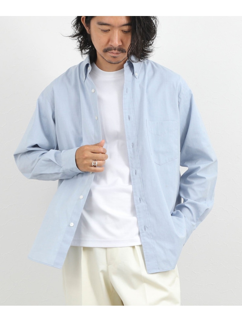 NOLLEY'S goodman 《ビジカジ対応》ダンガリーボタンダウンシャツ 26AW ノーリーズ トップス シャツ・ブラウス グレー ブルー【先行予約】*【送料無料】｜ Fashion Men