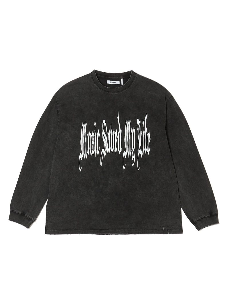MSML OLD ENGLISH GRAPHIC LONG SLEEVE T SHIRT ガーデン トップス カットソー・Tシャツ ブラック【送料無料】