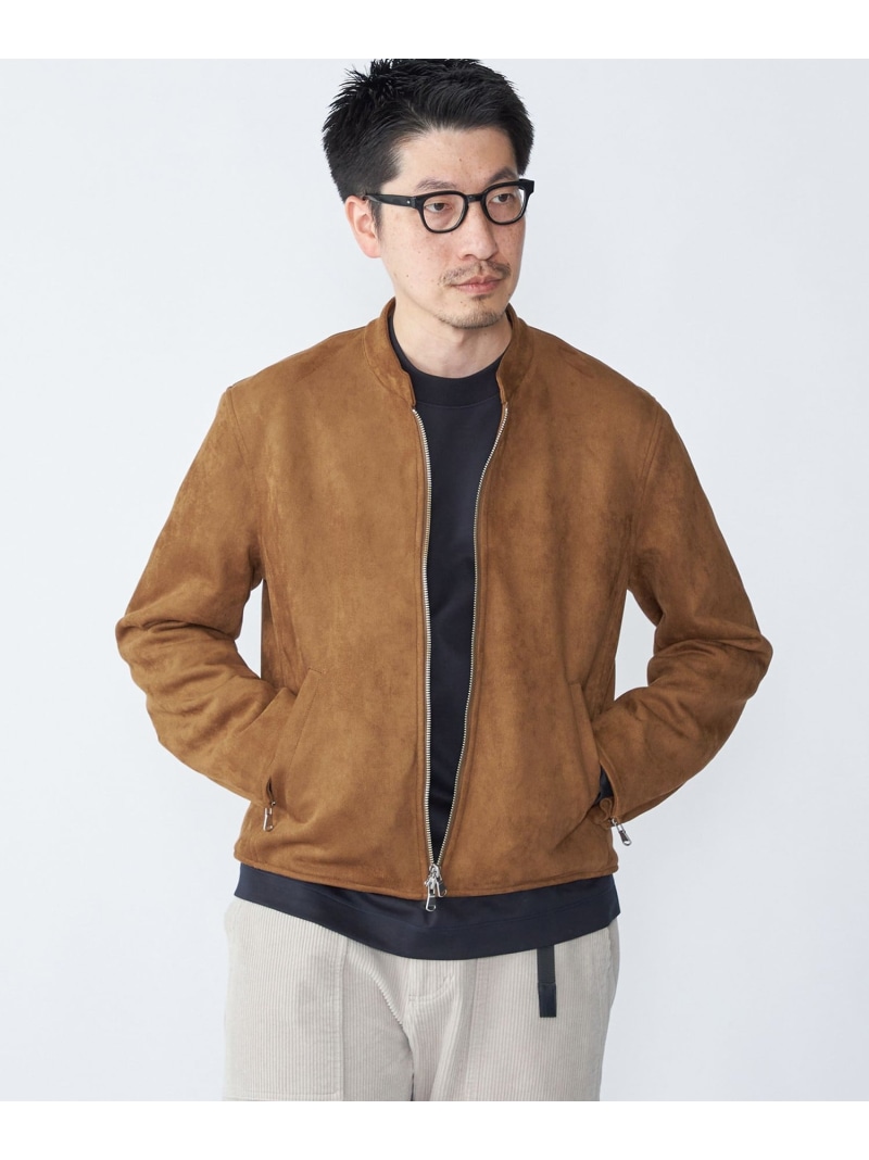 SHIPS MEN SHIPS: ポリエステル フェイク スエード シングル ライダース シップス ジャケット・アウター ライダースジャケット ベージュ グレー ブラック ネイビー【送料無料】｜ Fashion Men