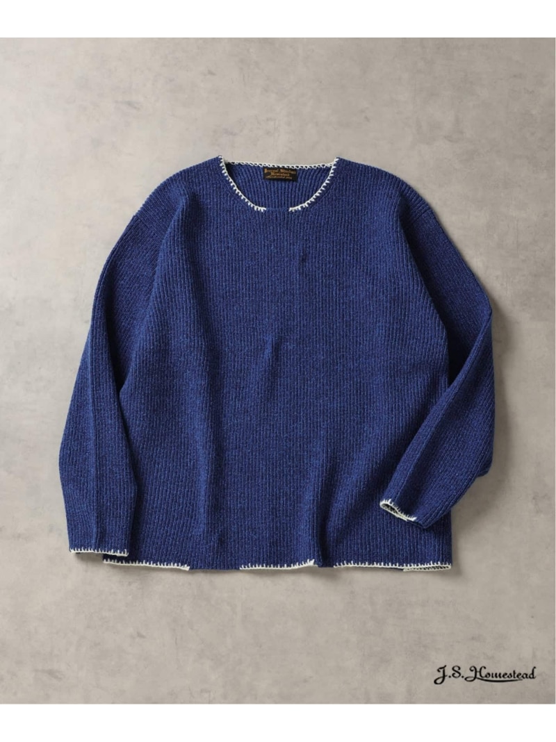 JOURNAL STANDARD J.S.Homestead / ブランケット ステッチ リブ ニット ジャーナル スタンダード トップス ニット ブルー ベージュ ブラック【送料無料】