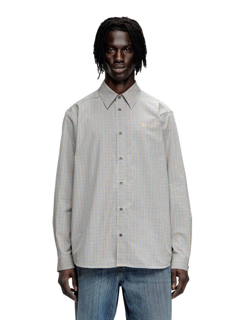 【SALE／40%OFF】DIESEL メンズ 長袖シャツ S-SIMPLY-DLBV ディーゼル トップス シャツ・ブラウス ブルー ブラウン【RBA_E】【送料無料】