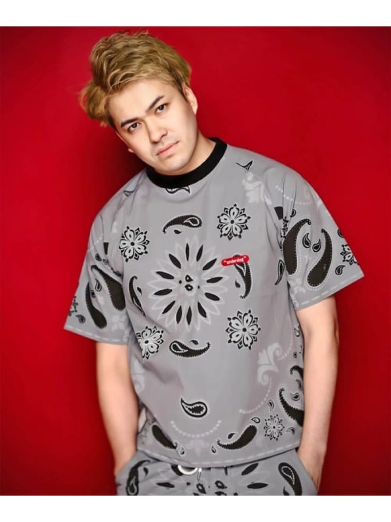 GALLIS ADDICTION 【GALFY×GALLIS ADDICTION】振り合いのシャカシャカ半袖Tee *セットアップ相応う(MENS) 手玉さくら色 トップス カットソー・ティーシャツ 黒いこと 薄墨色【貨物輸送無料】 Tシャツ・カットソー-トップス