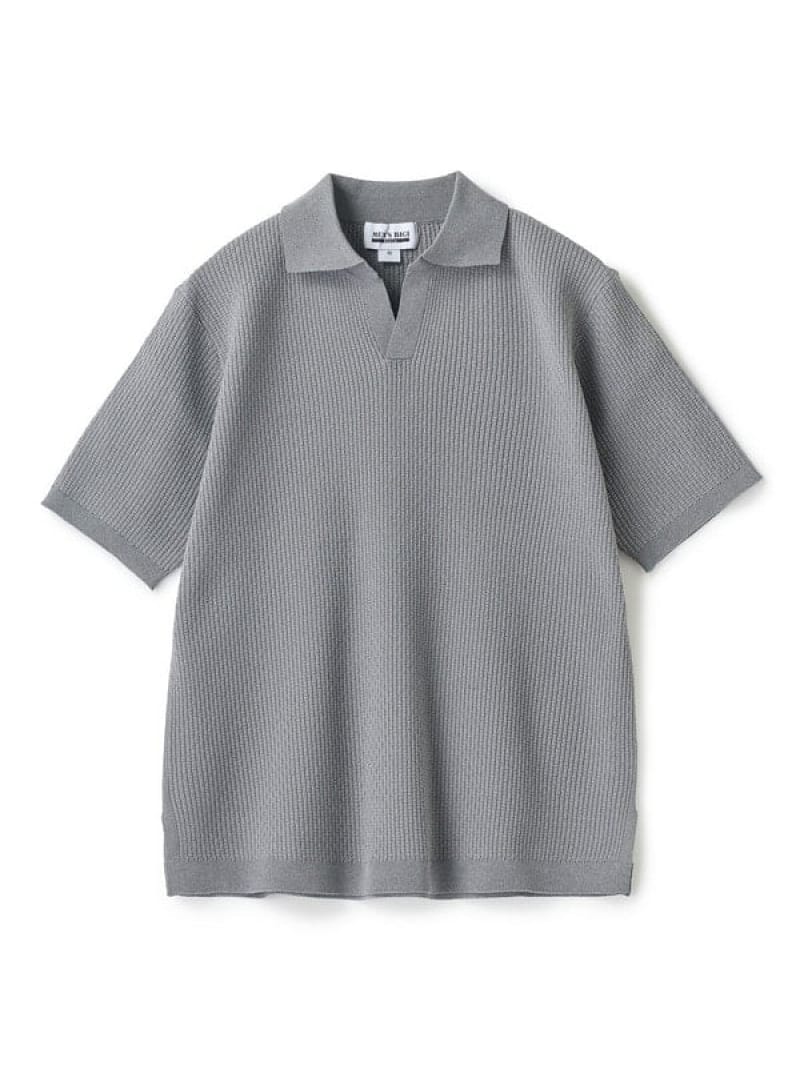MEN'S BIGI STYLE バンブーリンクス スキッパーニットポロ メンズ ビギ トップス ポロシャツ グレー ブラック ブラウン ネイビー【送料無料】