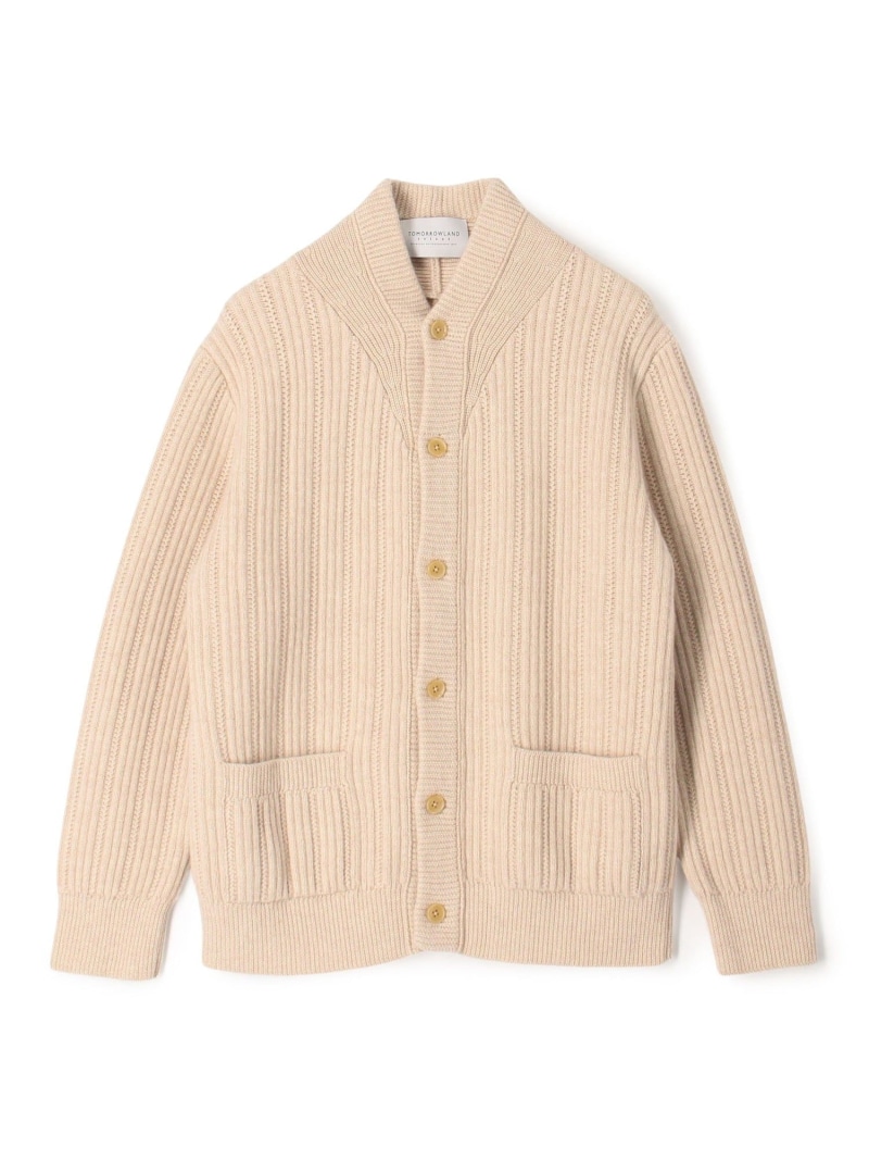 【SALE／50%OFF】TOMORROWLAND MEN ウールカシミヤシルク リブVネックカーディガン トゥモローランド トップス ニット ベージュ レッド グレー【RBA_E】【送料無料】