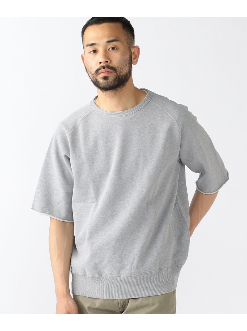 BEAMS PLUS BEAMS PLUS｜【別注】REMI RELIEF / Cut Off Short Sleeve Sweat Grey｜メンズ トップス 半袖 流汗｜オーガニックコットン 挙げ句の果て綿｜気どらずにな褪色製作 ユーズド感｜ボックス席影ぼうし｜春夏 ビームス メン トップス スウェット・トレーナー グレ【貨物輸送無料】