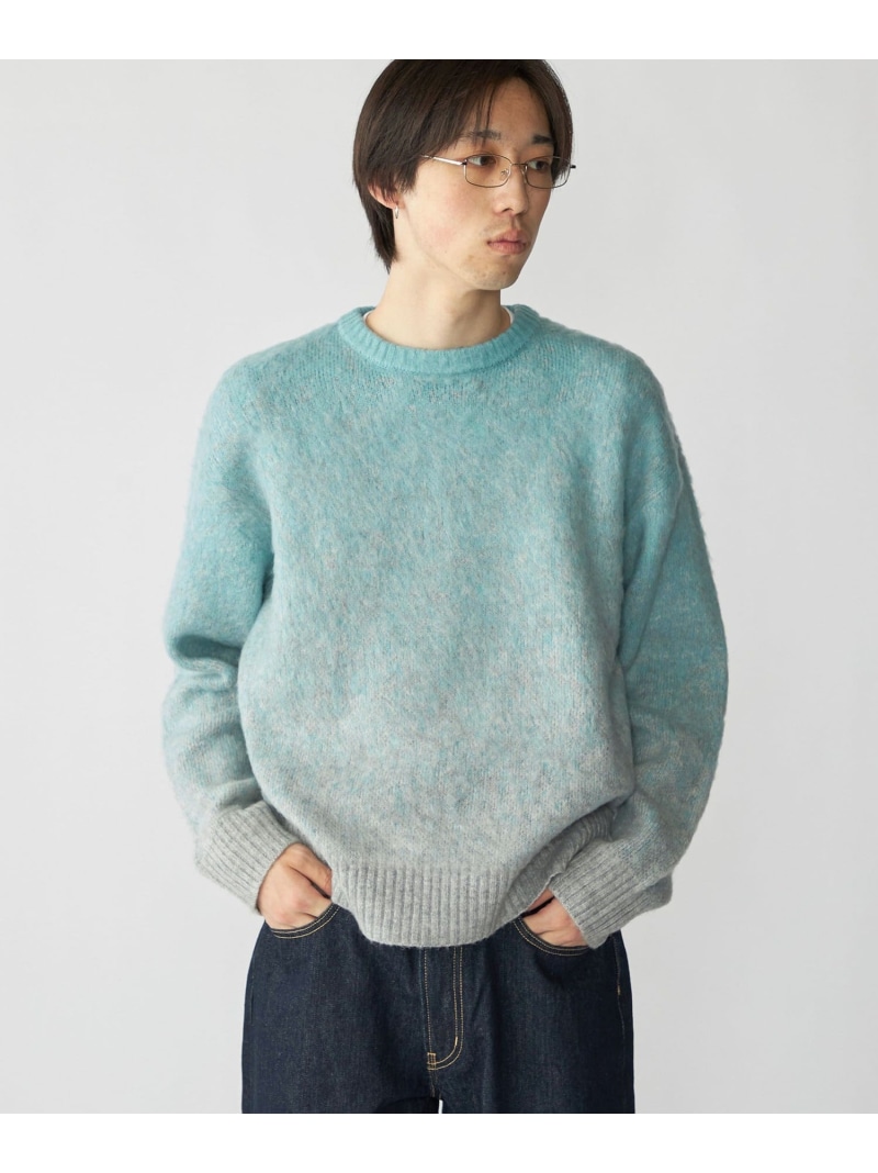 【SALE／30%OFF】SHIPS MEN City Ambient Products: グラデーション シャギー クルーネック ニット シップス トップス ニット レッド グリーン【RBA_E】【送料無料】