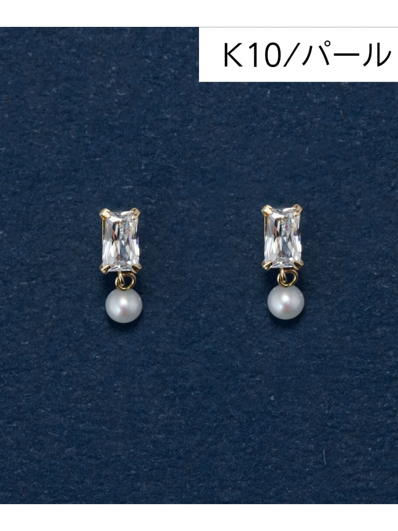 Phoebe 【K10】リフレクトビジューパールピアス/淡水パール/ギフト/BOX付き ジュエルアディクト アクセサリー・腕時計 ピアス ゴールド【送料無料】
