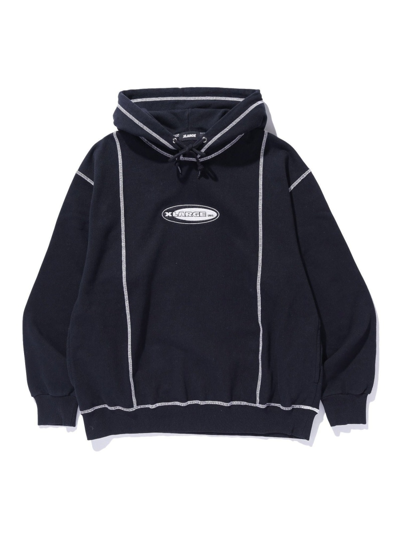 【SALE／40%OFF】XLARGE OVAL LOGO PULLOVER HOODED SWEATSHIRT エクストララージ トップス スウェット・トレーナー 薄墨色 米国海軍 黒いこと【RBA_E】【貨物輸送無料】