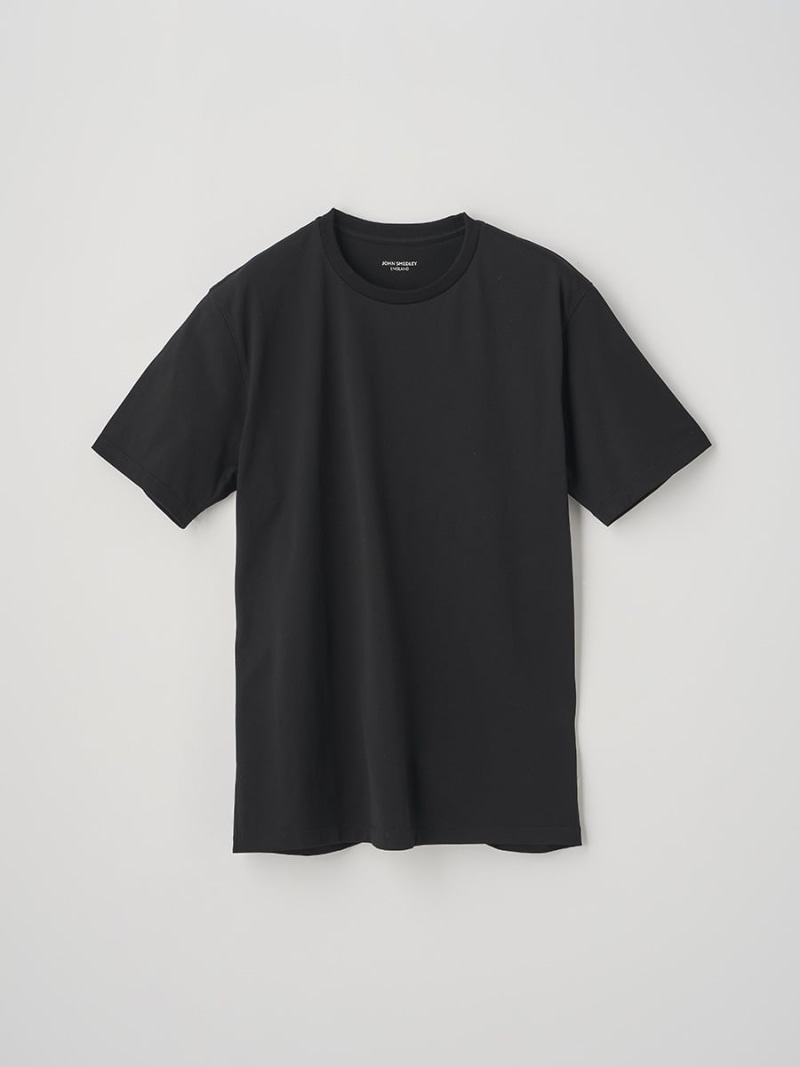 JOHN SMEDLEY 一風変わった綿織物天竺半袖プルオーバー｜UTS912｜UNDERWEAR for MEN ジョンスメドレー トップス カットソー・プルオーバー 黒いこと【貨物輸送無料】