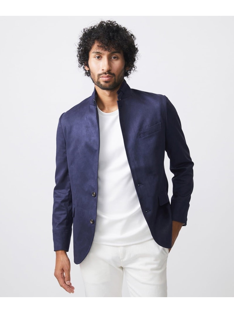 MICHEL KLEIN HOMME スエードコンバーチブルジャケット ミッシェルクランオム スーツ・フォーマル スーツジャケット ベージュ ネイビー【送料無料】