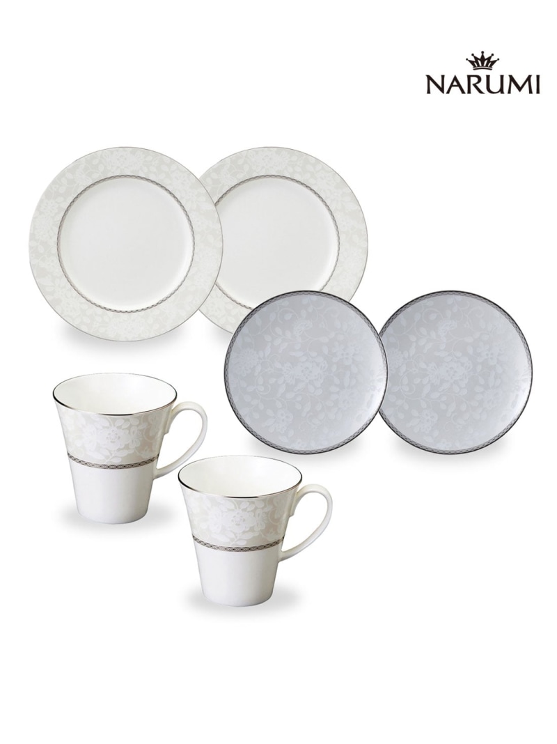 NARUMI 【数量限定】ミラノビアンカ ハッピーカートン 6ピースセット 2人用 ナルミ 食器・調理器具・キッチン用品 食器・皿 ホワイト【送料無料】